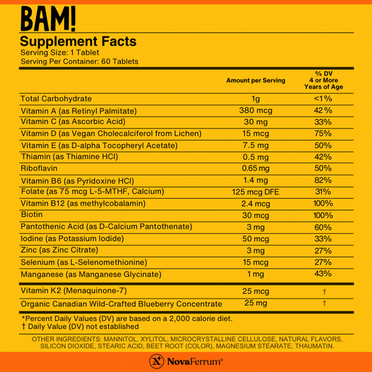 NovaFerrum BAM Chewable Multivitamin for Kids & Adult