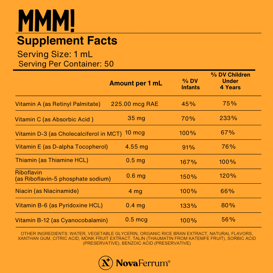 NovaFerrum MMM - Multivitamin for Kids, Infants and Toddlers Ages 4 & Under