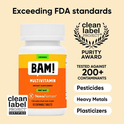 NovaFerrum BAM Chewable Multivitamin for Kids & Adult