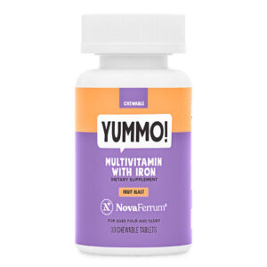 NovaFerrum Yummo - Chewable Multivitamin with Iron Tablets for Kids and Adults
